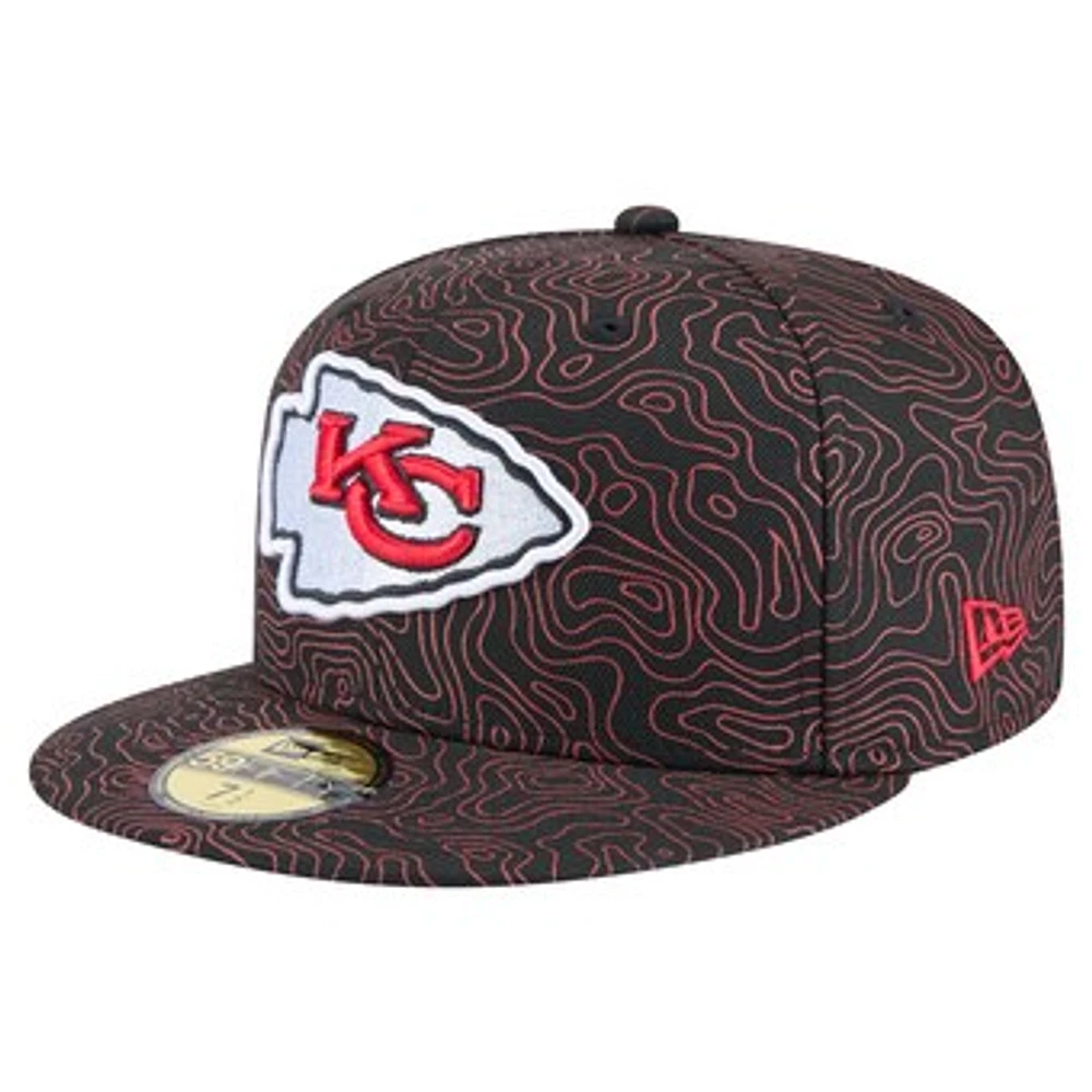 Men's New Era Black Kansas City Chiefs Geo 59FIFTY Fitted Hat