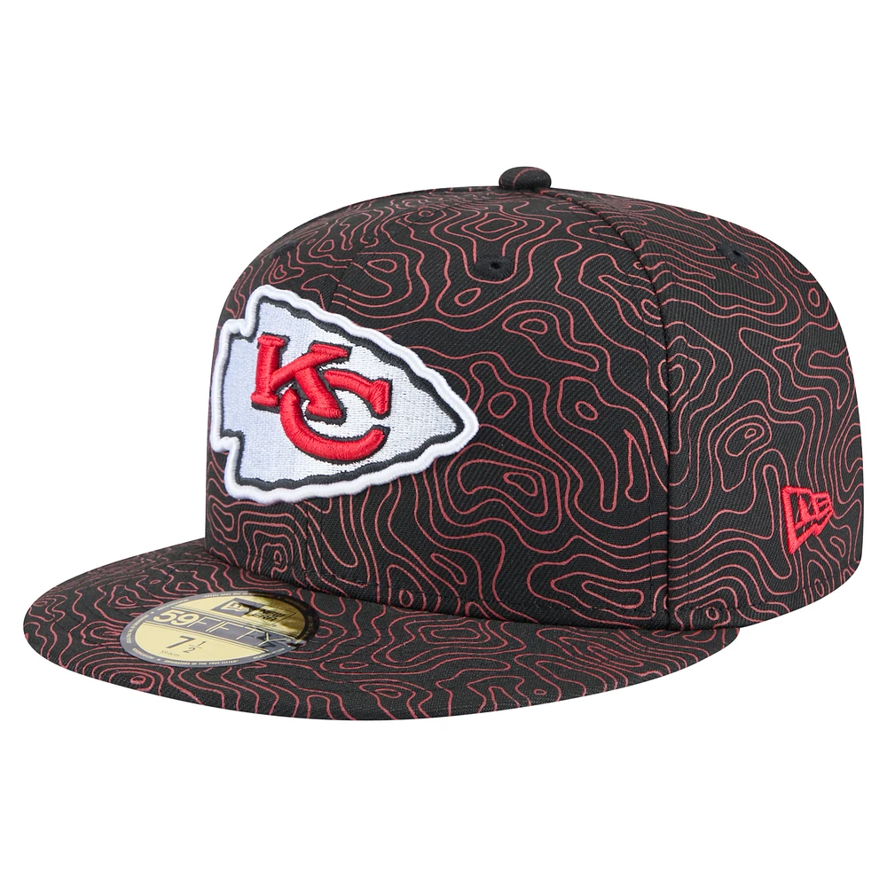 Men's New Era Black Kansas City Chiefs Geo 59FIFTY Fitted Hat