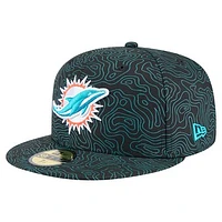 Men's New Era Black Miami Dolphins Geo 59FIFTY Fitted Hat