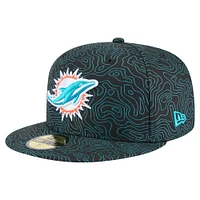 Men's New Era Black Miami Dolphins Geo 59FIFTY Fitted Hat