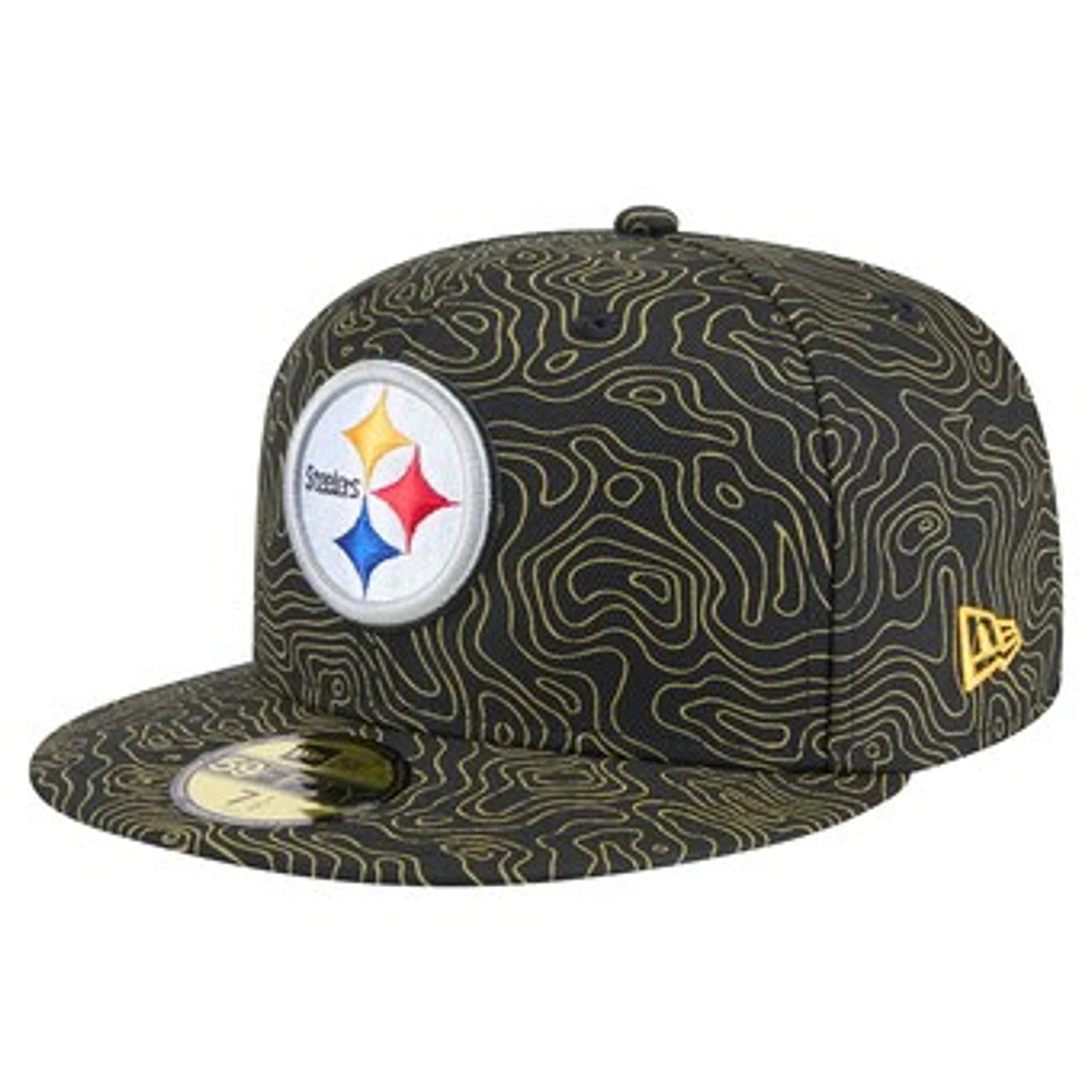 Men's New Era Black Pittsburgh Steelers Geo 59FIFTY Fitted Hat