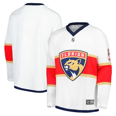 Youth Fanatics White Florida Panthers Away Replica Blank Jersey