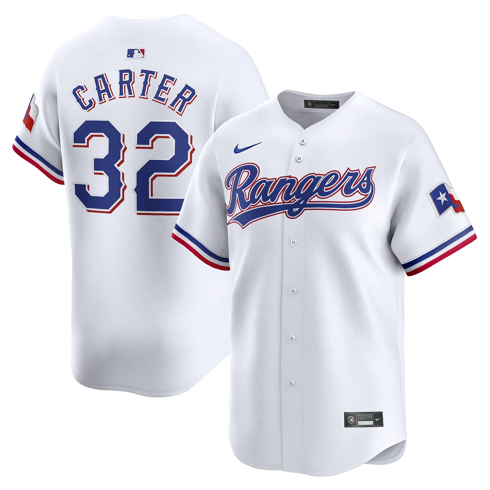 Men's Nike Evan Carter White Texas Rangers Home Limited Player Jersey