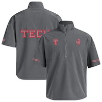 Men's Mahomes Charcoal Texas Tech Red Raiders  Half-Zip Short Sleeve Jacket