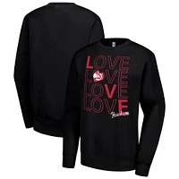 Women's G-III 4Her by Carl Banks  Black Atlanta Hawks Large Love Team Graphic Fleece Pullover Sweatshirt