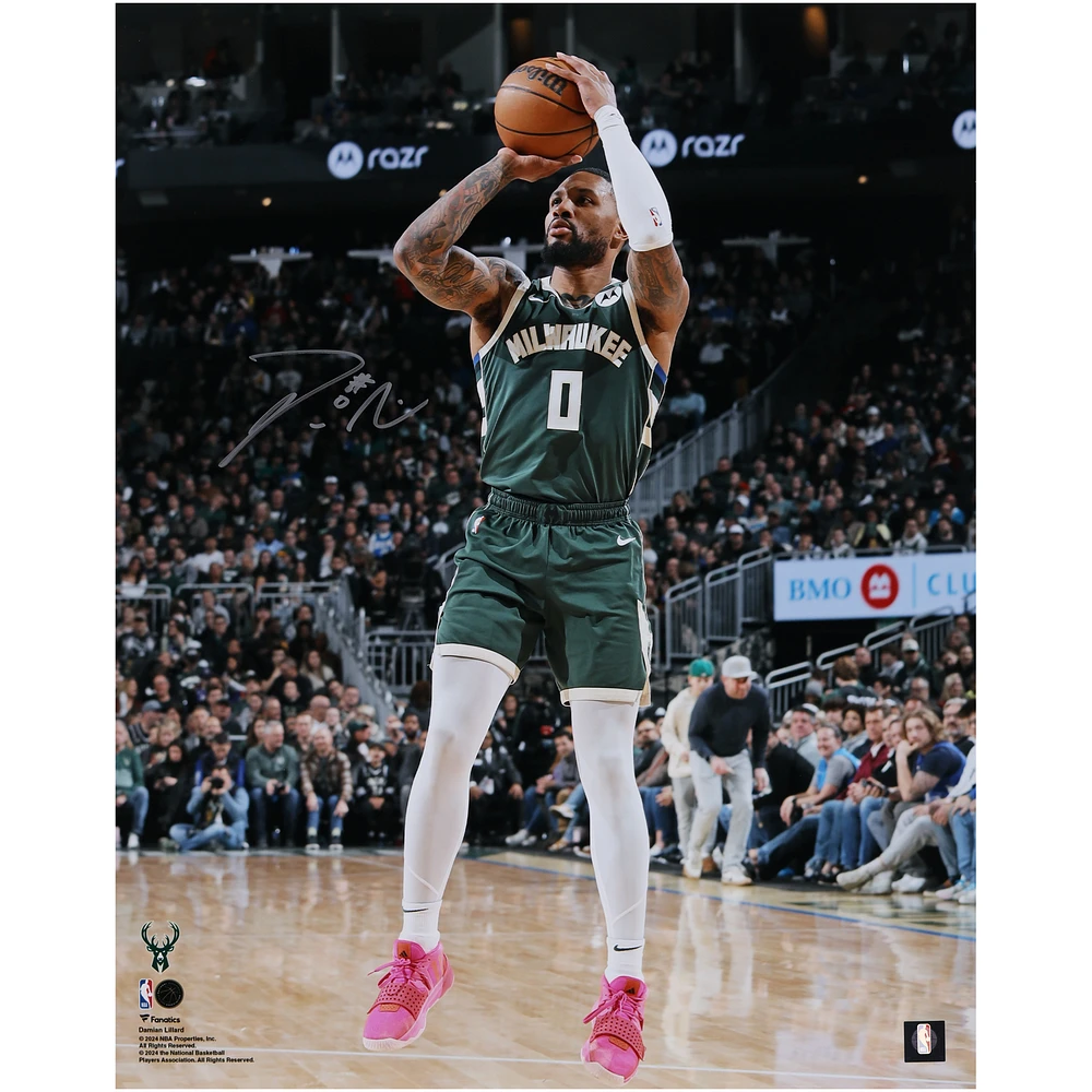 Damian Lillard Milwaukee Bucks Autographed 16" x 20" Jump Shot Photograph