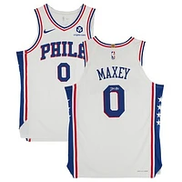 Tyrese Maxey Philadelphia 76ers Autographed White Nike Association Edition Authentic Jersey