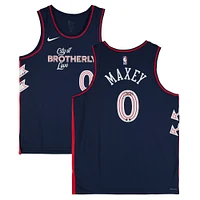 Tyrese Maxey Philadelphia 76ers Autographed Nike Navy 2023-24 City Edition Swingman Jersey