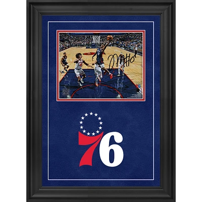 Tyrese Maxey Philadelphia 76ers Autographed Deluxe Framed 8" x 10" Driving to the Basket Photograph