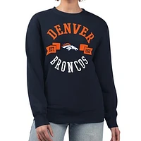 Women's G-III 4Her by Carl Banks  Navy Denver Broncos Large Team Graphic Fleece Pullover Sweatshirt