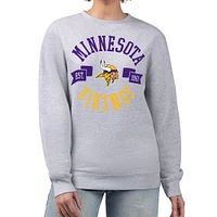 Women's G-III 4Her by Carl Banks  Heather Gray Minnesota Vikings Large Team Graphic Fleece Pullover Sweatshirt
