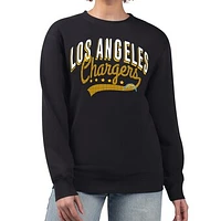 Women's G-III 4Her by Carl Banks  Black Los Angeles Chargers Filigree Logo Graphic Fleece Pullover Sweatshirt