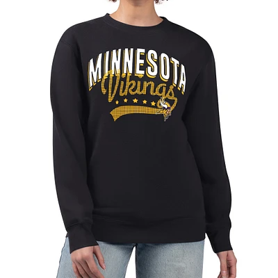 Women's G-III 4Her by Carl Banks Minnesota Vikings Filigree Logo Graphic Fleece Pullover Sweatshirt