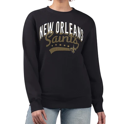 Women's G-III 4Her by Carl Banks New Orleans Saints Filigree Logo Graphic Fleece Pullover Sweatshirt