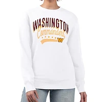 Women's G-III 4Her by Carl Banks  White Washington Commanders Filigree Logo Graphic Fleece Pullover Sweatshirt