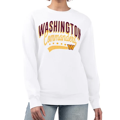 Women's G-III 4Her by Carl Banks  White Washington Commanders Filigree Logo Graphic Fleece Pullover Sweatshirt