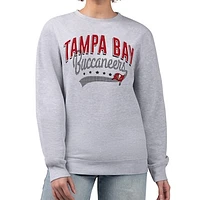 Women's G-III 4Her by Carl Banks  Heather Gray Tampa Bay Buccaneers Filigree Logo Graphic Fleece Pullover Sweatshirt