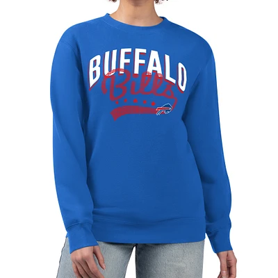 Women's G-III 4Her by Carl Banks  Royal Buffalo Bills Filigree Logo Graphic Fleece Pullover Sweatshirt