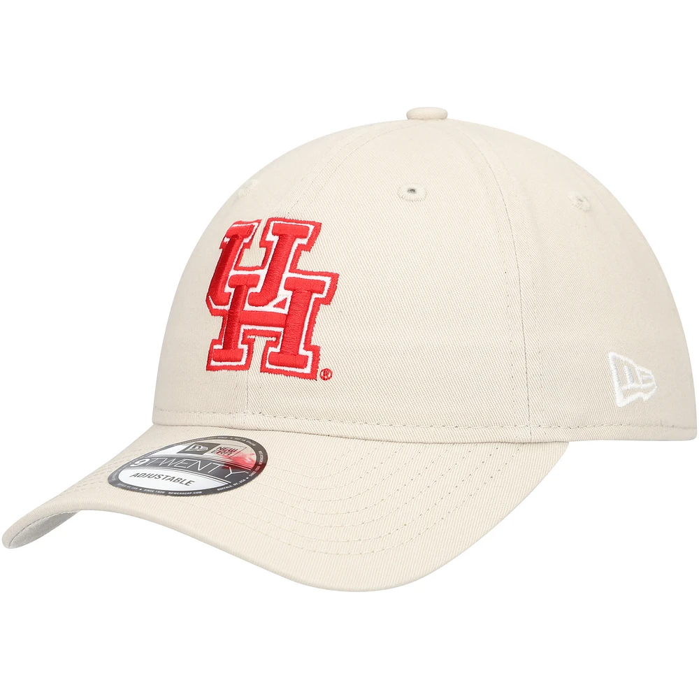 Men's New Era Cream Houston Cougars Team 9TWENTY Adjustable Hat