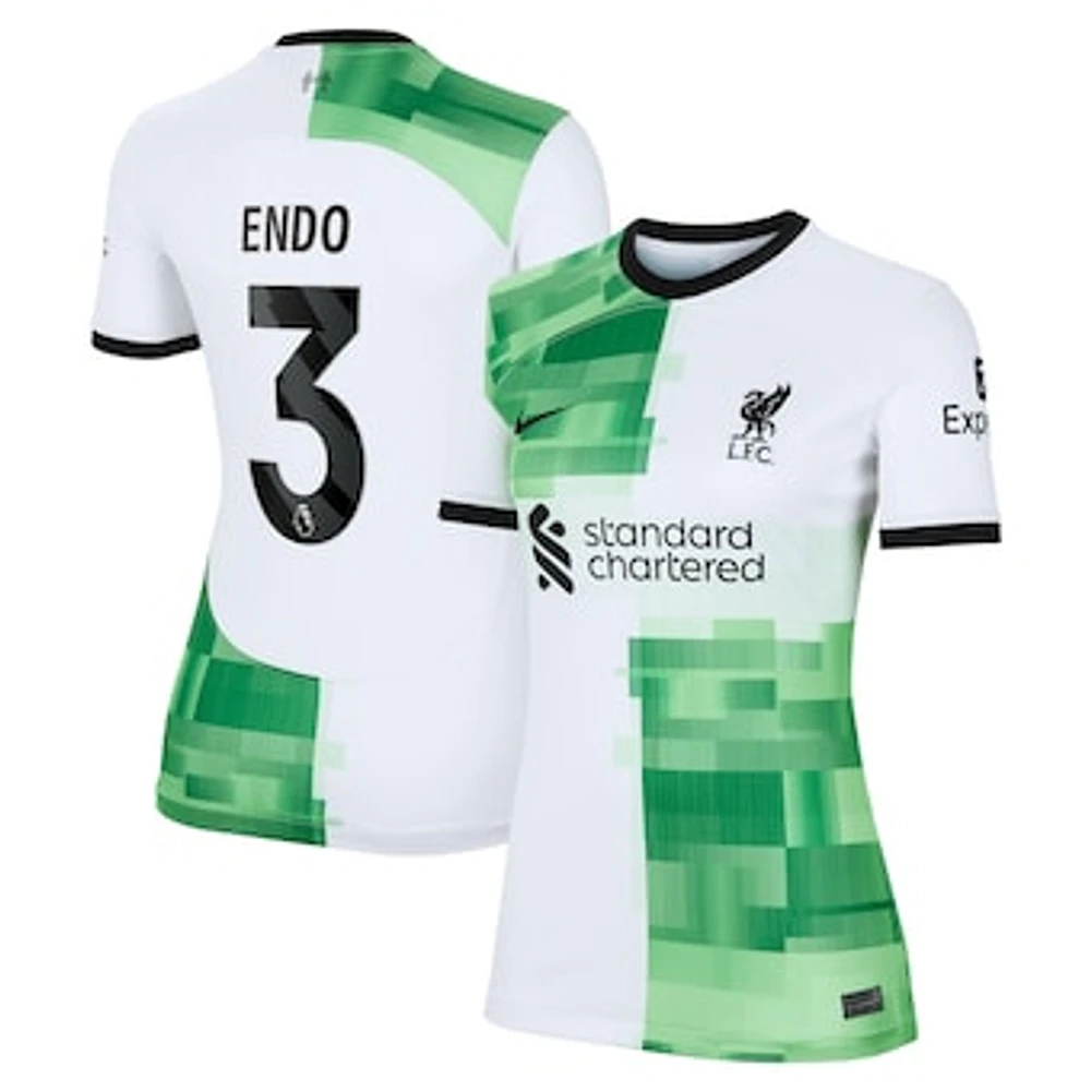 Women's Nike Wataru Endō White Liverpool 2023/24 Away Stadium Replica Player Jersey