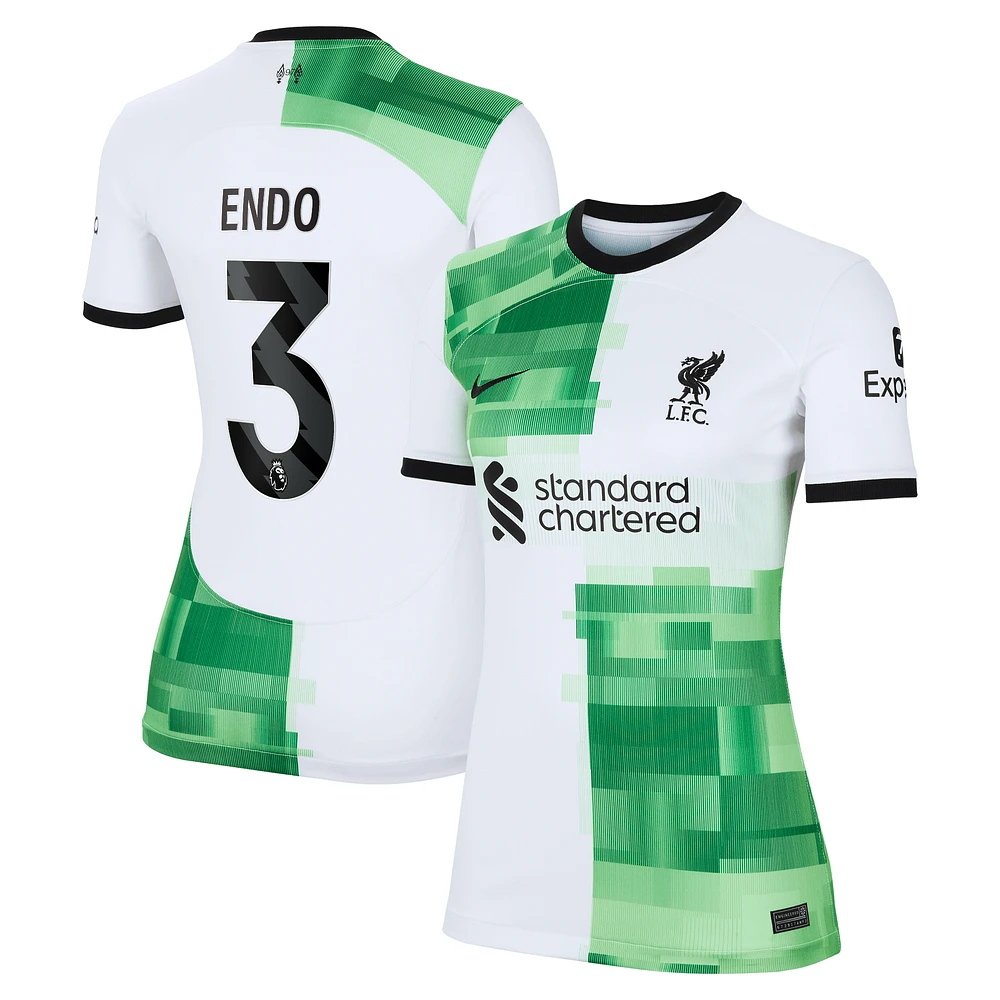 Women's Nike Wataru Endō White Liverpool 2023/24 Away Stadium Replica Player Jersey