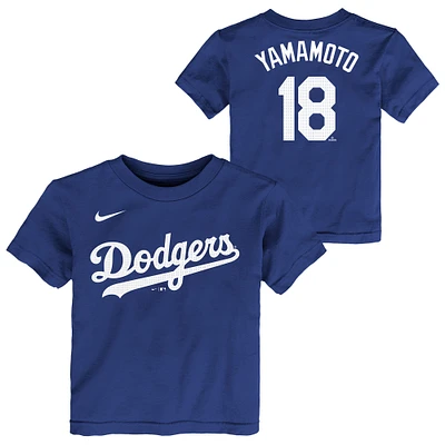 Preschool Nike Yoshinobu Yamamoto Royal Los Angeles Dodgers Name & Number T-Shirt