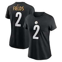 Women's Nike Justin Fields Black Pittsburgh Steelers Player Name & Number T-Shirt