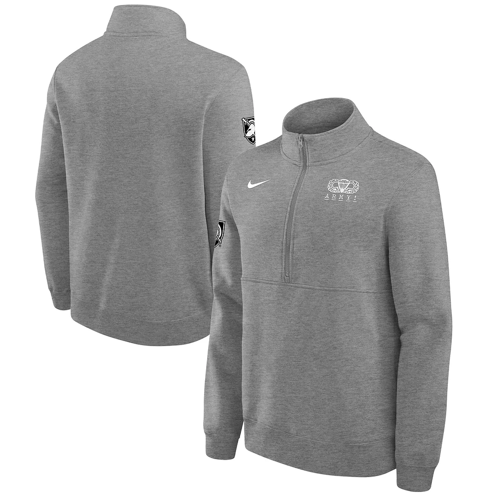 Men's Nike Gray Army Black Knights 2024 Rivalry Collection Club Fleece Half-Zip Top