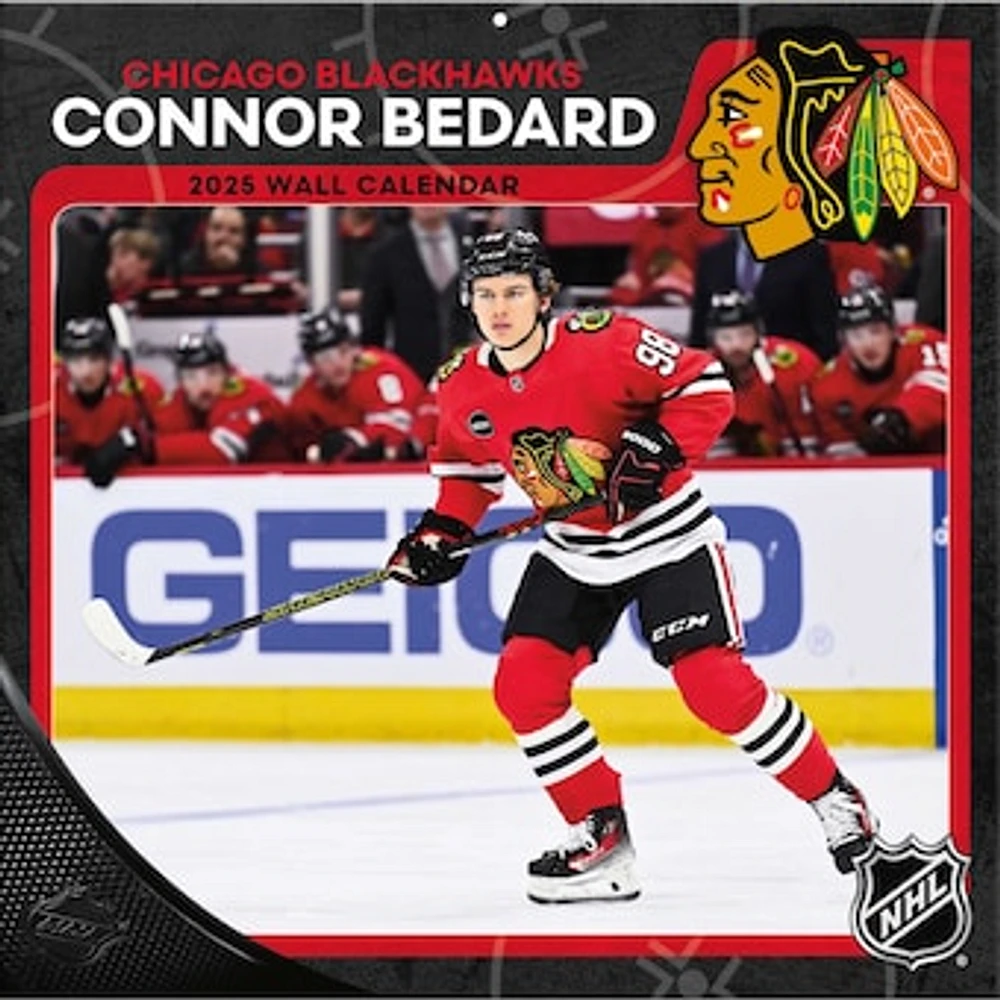 Connor Bedard Chicago Blackhawks 2025 12" x 12" Player Wall Calendar