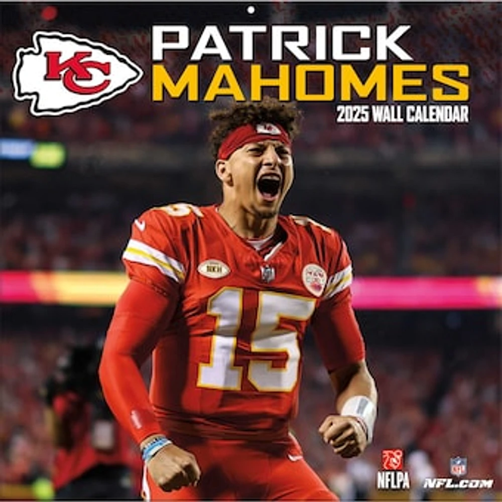 Patrick Mahomes Kansas City Chiefs 2025 12" x 12" Player Wall Calendar