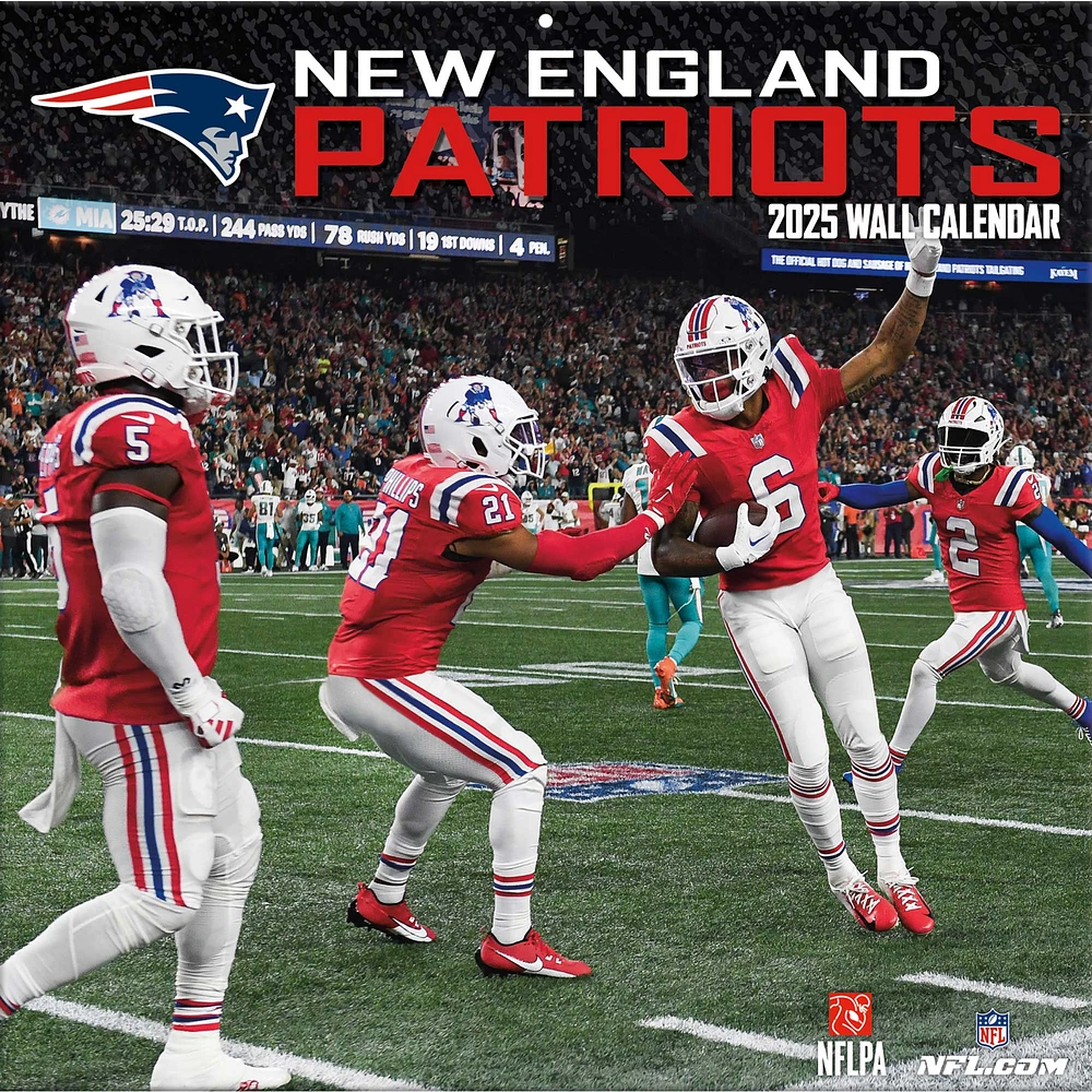 New England Patriots 2024-2025 12” x 12” Team Wall Calendar