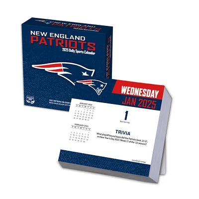 New England Patriots 2025 Boxed Desk Calendar