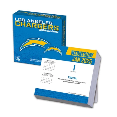 Los Angeles Chargers 2025 Boxed Desk Calendar