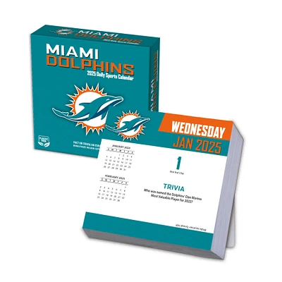 Miami Dolphins 2025 Boxed Desk Calendar