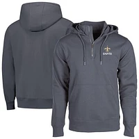 Unisex Dunbrooke  Graphite New Orleans Saints Defender Quarter-Zip Hoodie