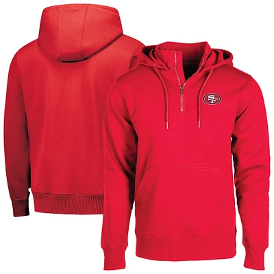 Unisex Dunbrooke  Scarlet San Francisco 49ers Defender Quarter-Zip Hoodie