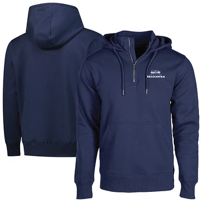 Unisex Dunbrooke  College Navy Seattle Seahawks Defender Quarter-Zip Hoodie