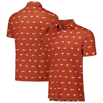 Men's Texas Orange Texas Longhorns Texas Icons Tri-Blend Polo