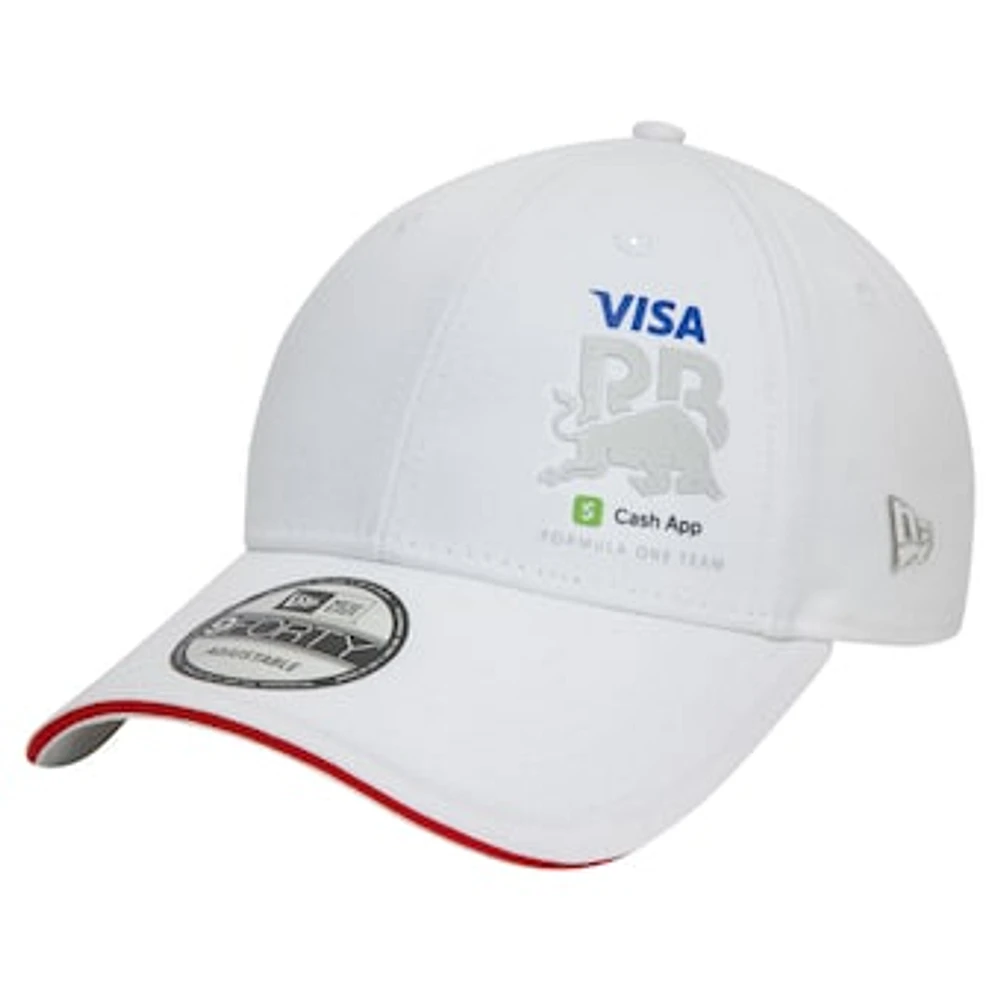 Men's New Era White RB Visa Cash App Essential Flawless 9FORTY Adjustable Hat