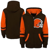 Preschool Brown Cleveland Browns Stadium Color Block Full-Zip Hoodie