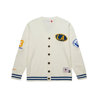 Men's Mitchell & Ness Kenny Washington Cream Los Angeles Rams Button-Up Vintage Cardigan