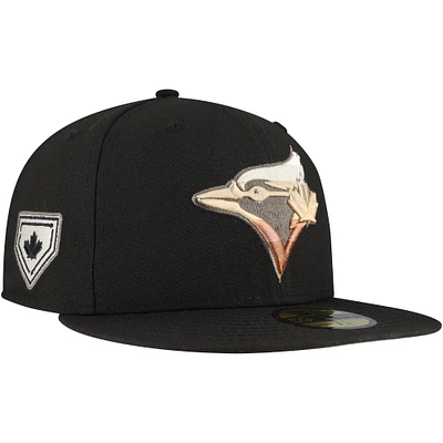 Men's New Era Black Toronto Blue Jays Dune Gradient Side Patch 59FIFTY Fitted Hat