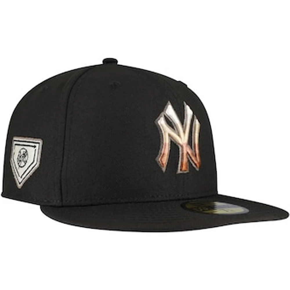 Men's New Era Black York Yankees Dune Gradient Side Patch 59FIFTY Fitted Hat