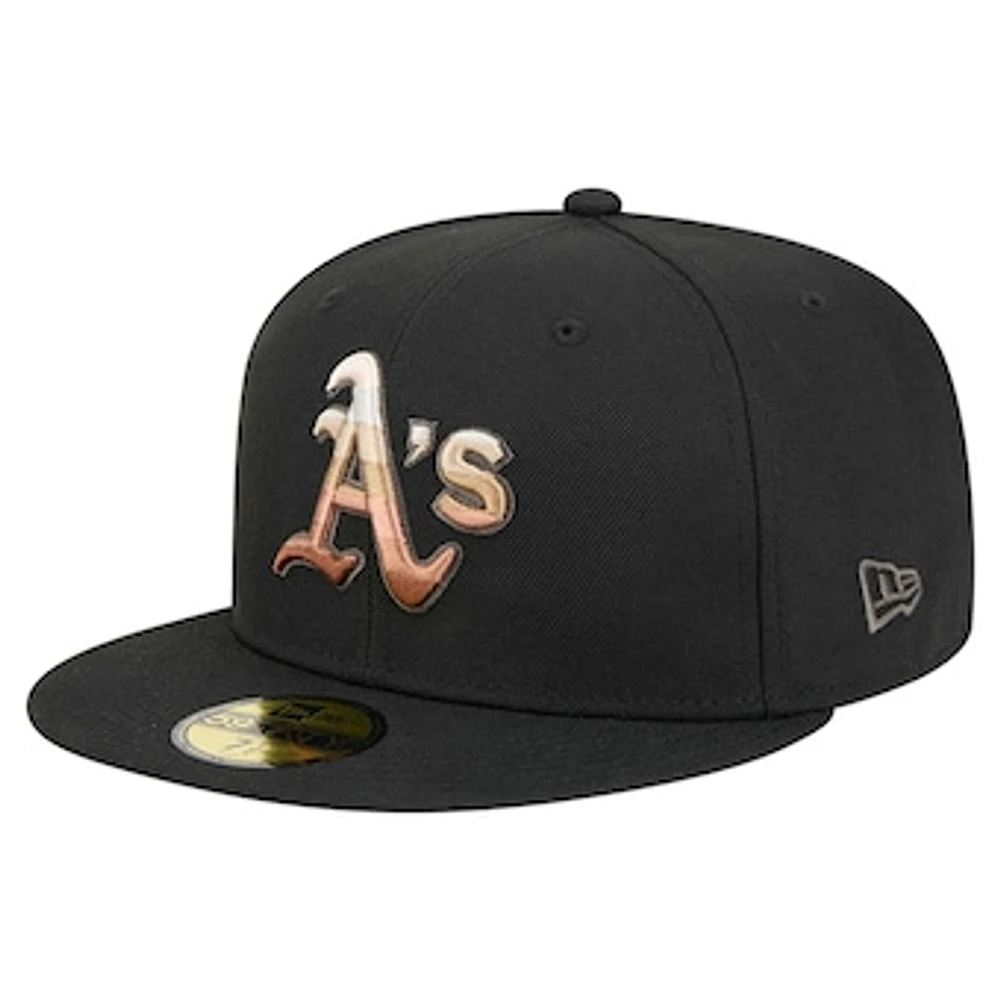 Men's New Era Black Athletics Dune Gradient Side Patch 59FIFTY Fitted Hat