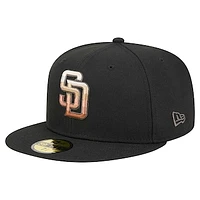 Men's New Era Black San Diego Padres Dune Gradient Side Patch 59FIFTY Fitted Hat