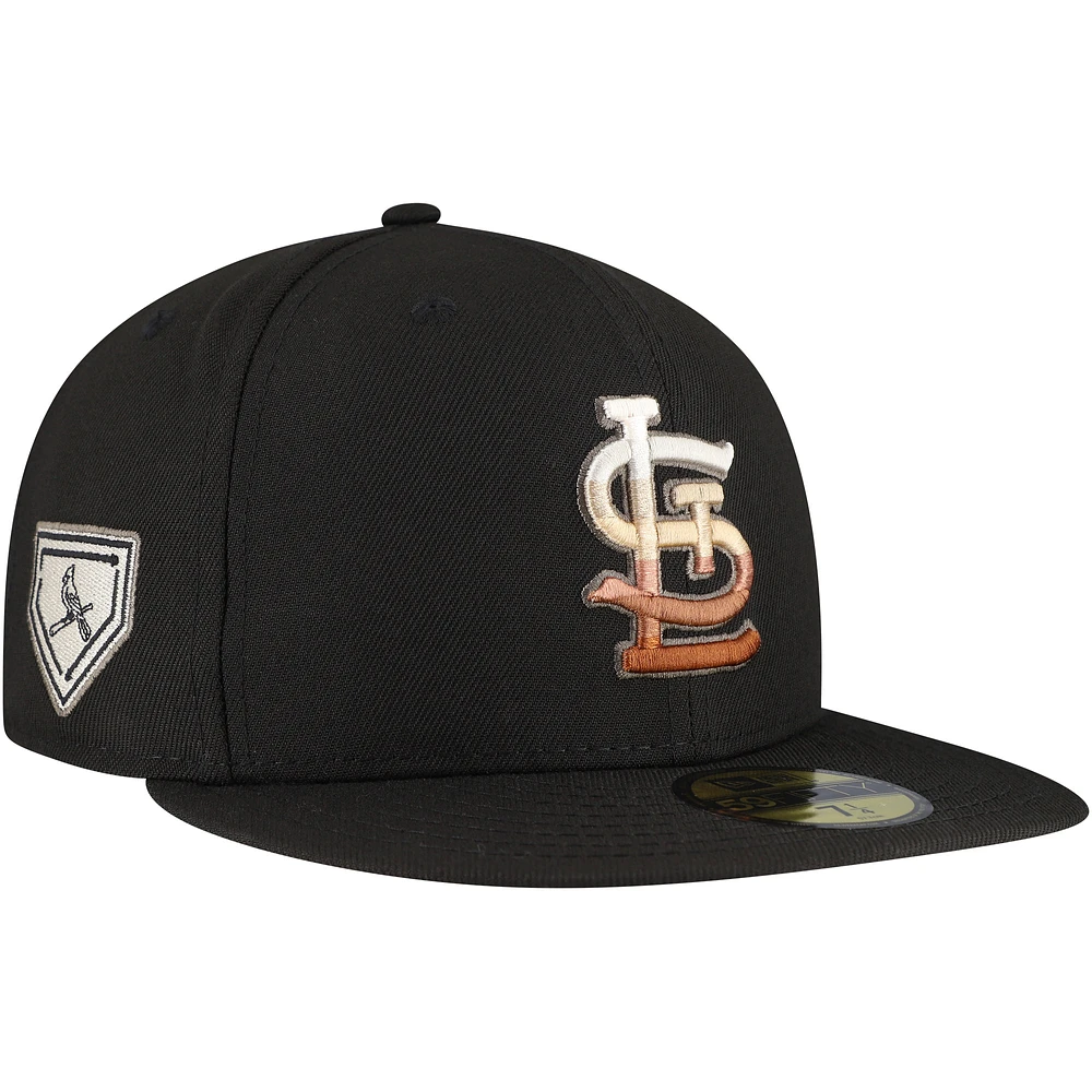 Men's New Era Black St. Louis Cardinals Dune Gradient Side Patch 59FIFTY Fitted Hat