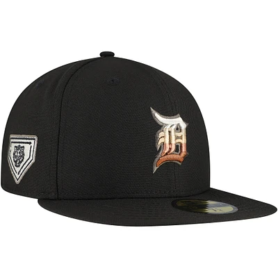 Men's New Era Black Detroit Tigers Dune Gradient Side Patch 59FIFTY Fitted Hat