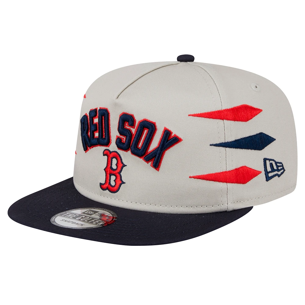 Men's New Era Cream Boston Red Sox Iron Golfer Snapback Hat