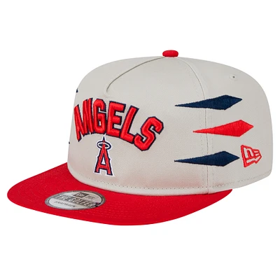 Men's New Era Cream Los Angeles Angels Iron Golfer Snapback Hat