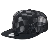 Men's New Era Black New York Yankees Score Check 9FIFTY A-Frame Trucker Snapback Hat